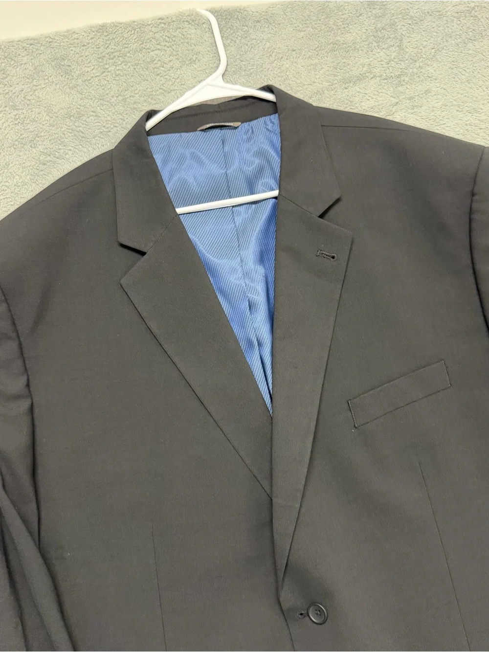 Oak Hill Black Blazer Sport Coat 2-Button Stretch Wool Blend Men’s 54L Long